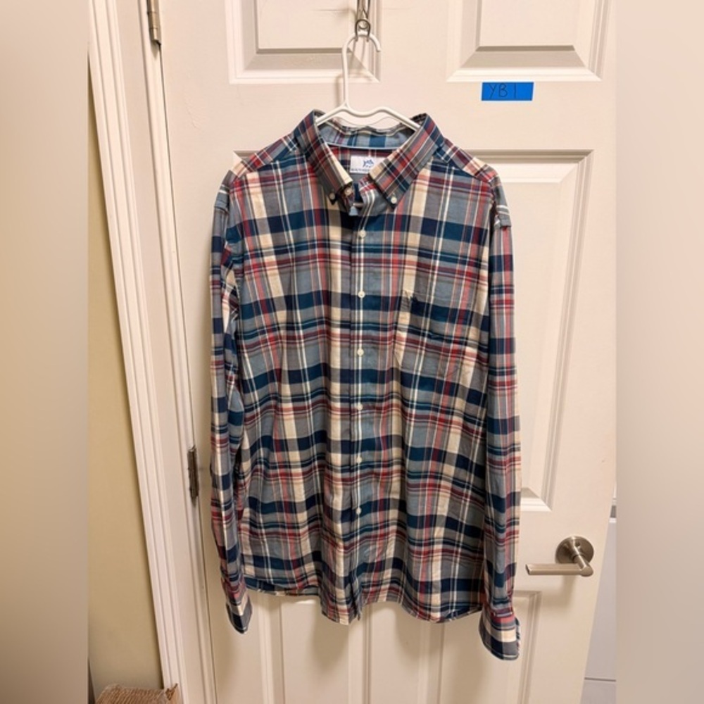Mens Southern Tide Long Sleeve Button Down Dress Shirt